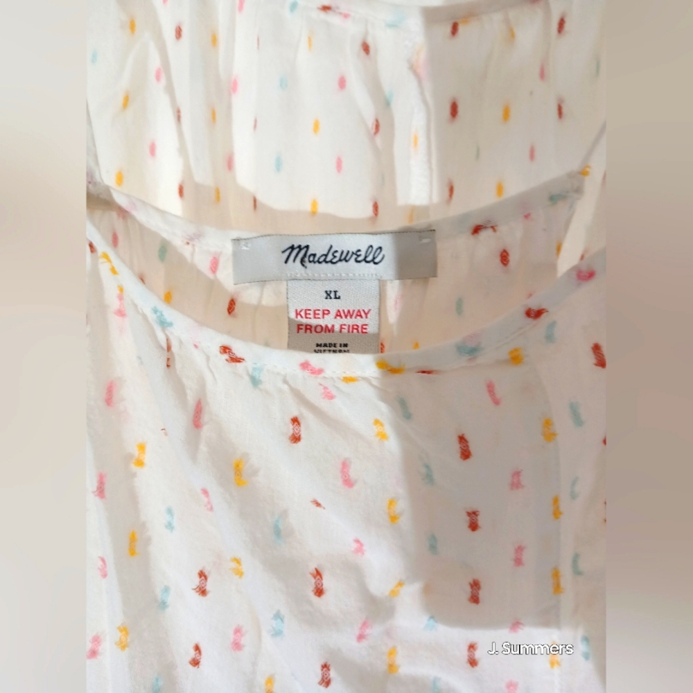 Madewell Tierd Clip Dot Cover Up Dress XL